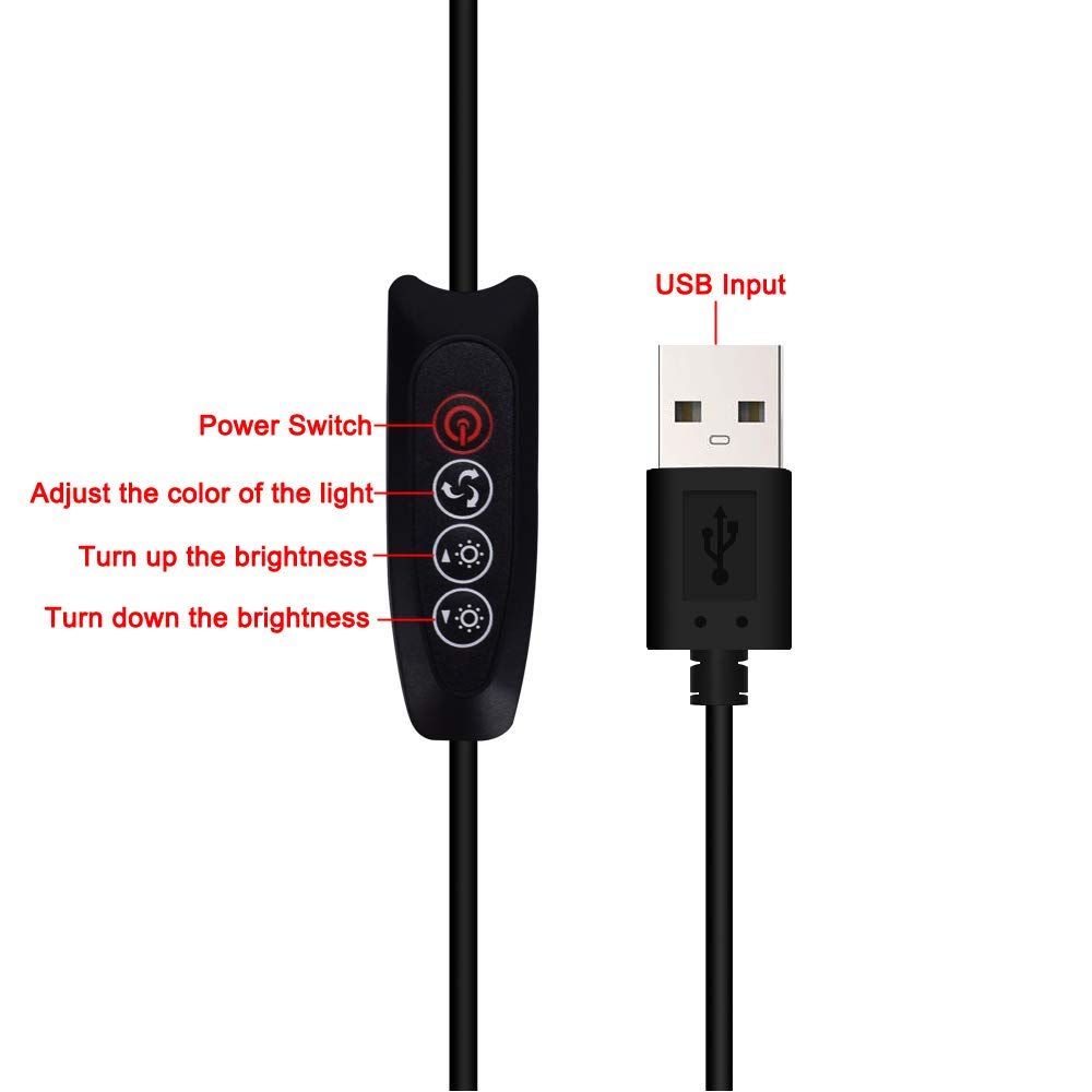 Lupa Led 5X Interfejs Usb 3-Kolorowa Lupa Z Podświetleniem Lupa Świetlna Czytnik Naprawczy Oświetlenie Klips Piękna Sceneria,