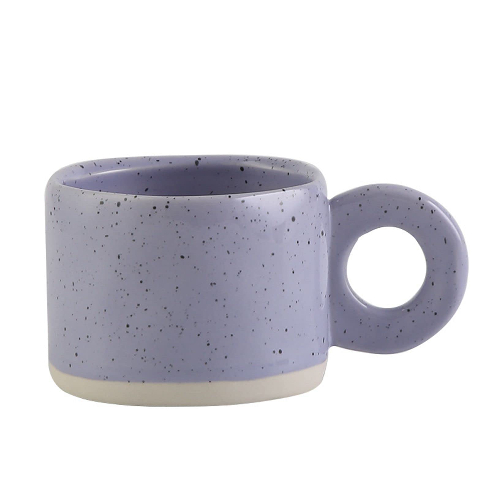 Ceramic Coffee Cup Handle Espresso Cup 300mL Tea Mug Drinking Cup for Cappuccino Latte Beverage (Purple)