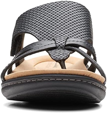 Clarks Laurieann Edge Flat Sandal, Black Leather, 11 Medium | Image 2