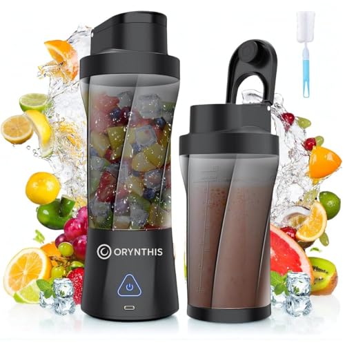 Image of PowerBlend 360W Dual Mode Portable Blender 700ml | 6000mAh Battery, USB Type-C, 22000RPM, 6-Blade Juicer Mixer | Smoothie, Juice And Protein Shake Maker Travel Bottle (Black)