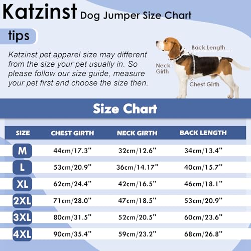 Katzinst Dog Jumper Large Breed, Warm Knitted Sweater with Polo Neck - Image 2