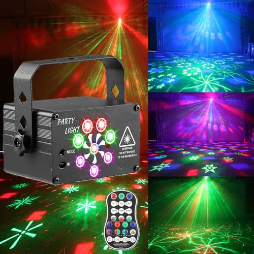 Party Lights DJ Disco Lights, 240 Patterns LED Voice Activated Laser Strobe Stage Light Projector...