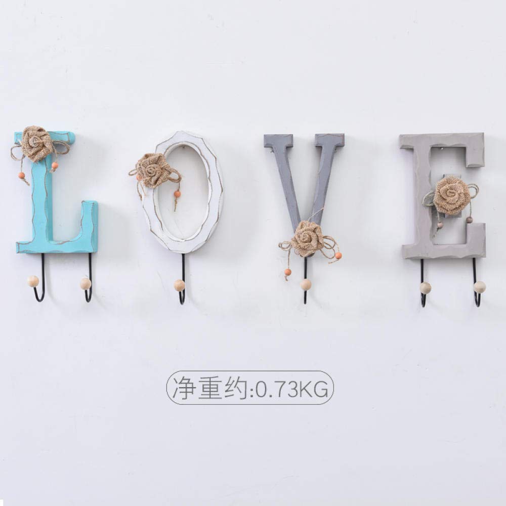 Porte-clés crochet mural rack hanger intérieur design lettres LOVE métal noir