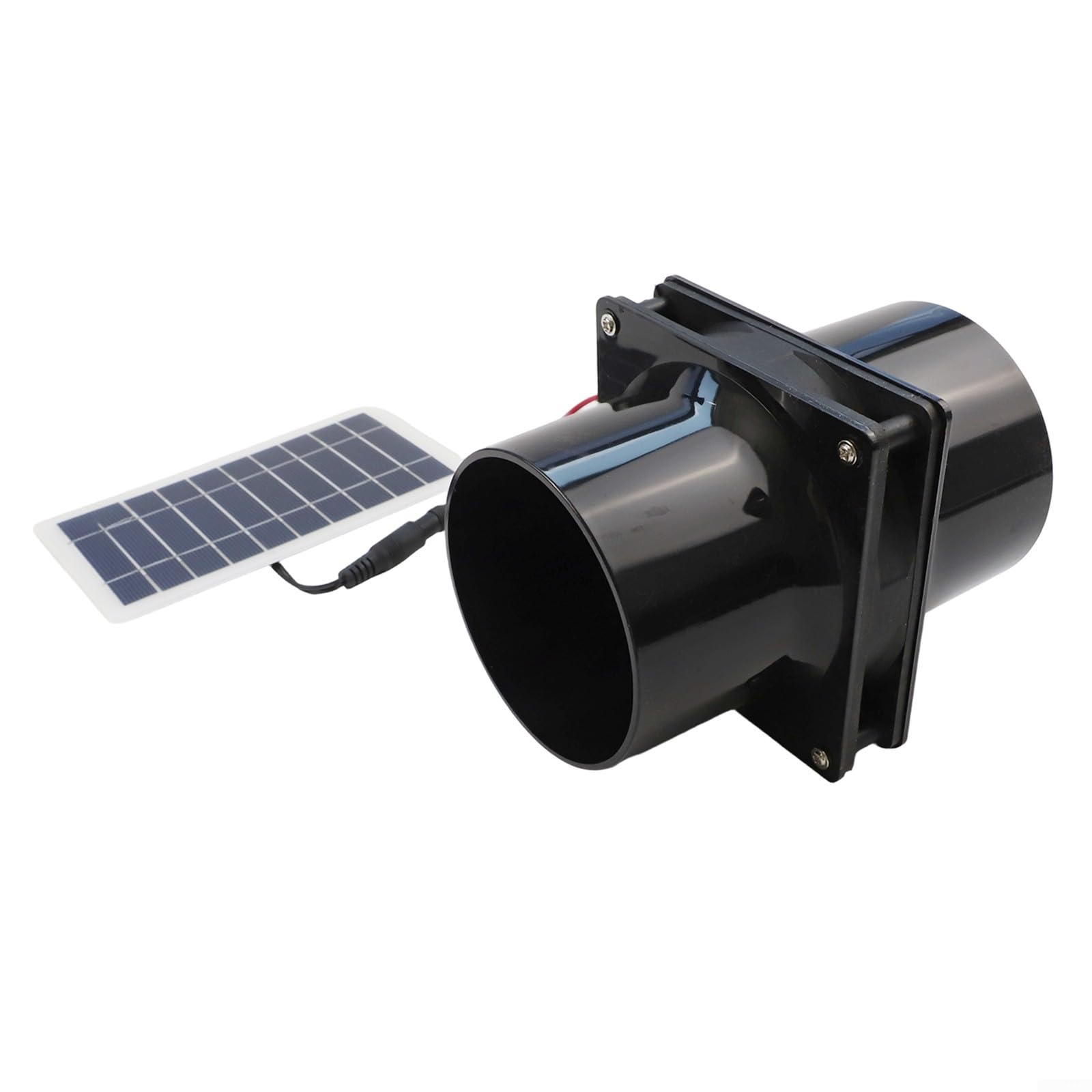 Solarbetriebenes Abluftventilator-Set mit rundem K, 10 W, 12 V, mit ABS-Gehäuse, Belüftungslösung mit integriertem Solarpanel für Wohnmobil, Dachboden, Boot und Gewächshaus (schwarz)