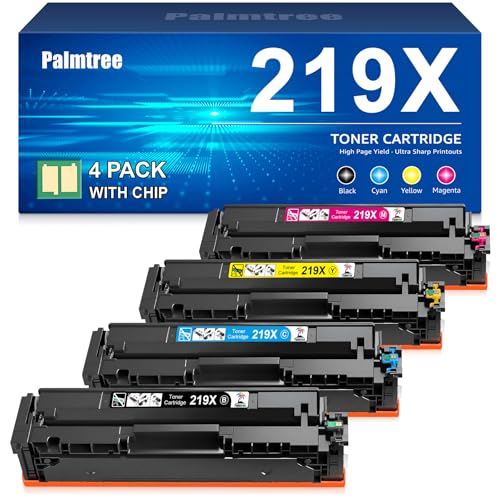 Palmtree 219X avec Puce Compatible pour HP 219X 219A Toner pour HP Color LaserJet Pro MFP 3302fdw 3302fdwg 3302sdw 3302sdwg 3302fdn 3302fdng 3202dw 3202dn...