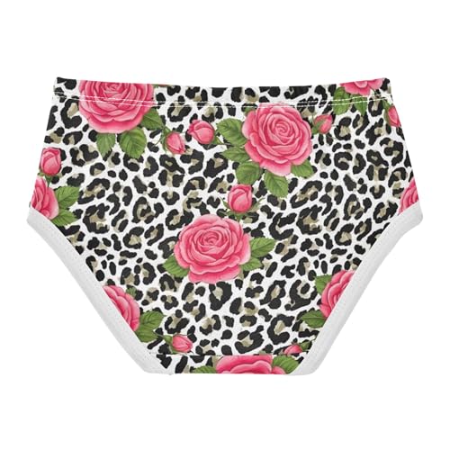 Cotton Toddlers Underwear Floral Pink Floral Black White Leopard Panties Little Girl Colorful Briefs Girls Undies 2t2