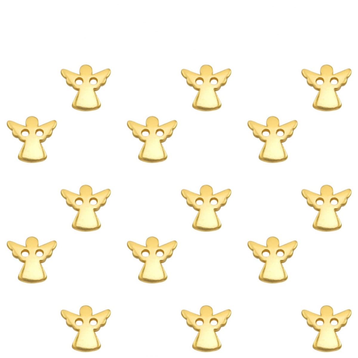 Sadingo Angel Pendant Gold 15 Pieces 11 mm Macrame Earrings Craft Jewellery Connector Small Lucky Charm for Girls