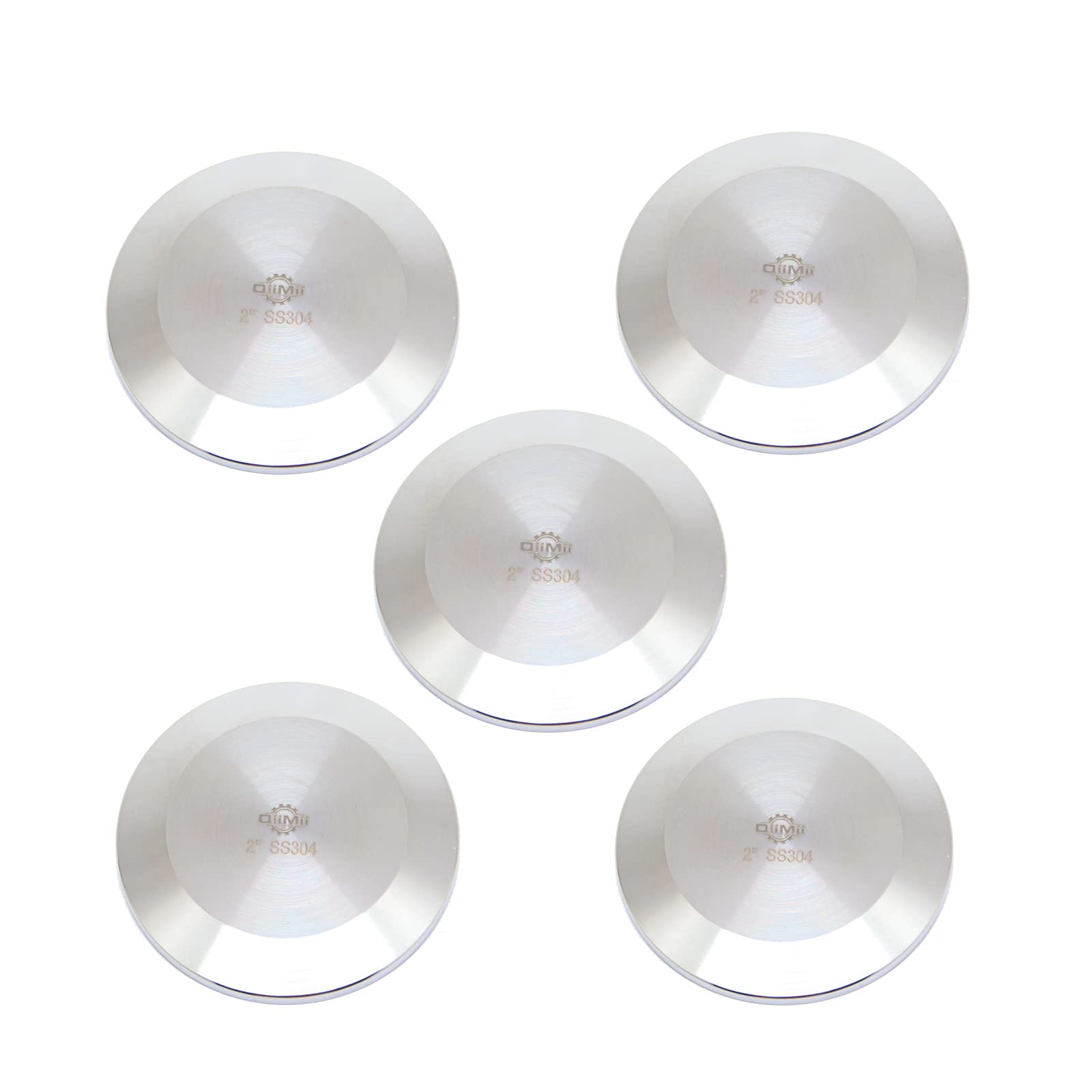 QiiMii SS304 2" Stainless Steel Sanitary Tri Clamp Clover Solid End Cap, 5 pack