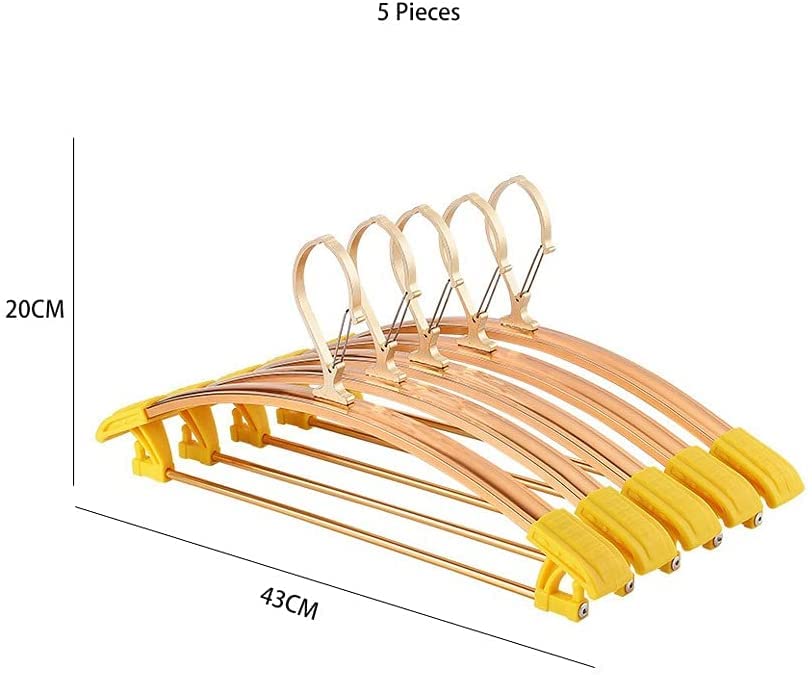 Lot de 10 cintres en aluminium avec encoches Doré mat 42 cm [637] - Maison