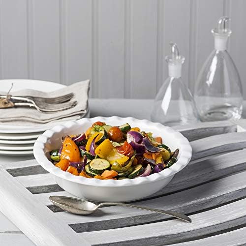 WM Bartleet & Sons 1750 T269 Crinkle Rim Pie Dish, White,27cm