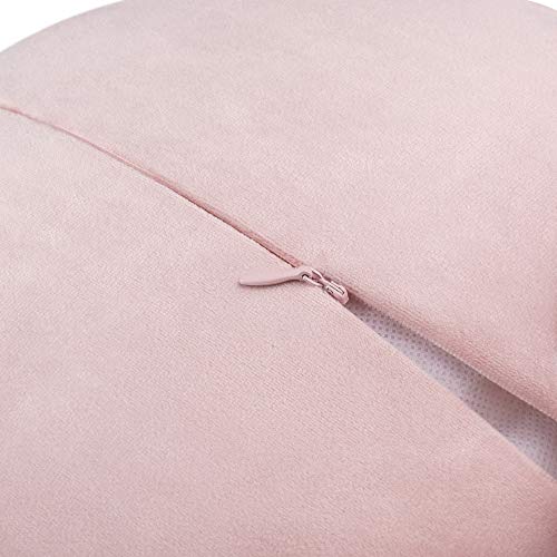 Jwh Handmade 3D Flower Throw Pillow Cover Decorative Aesthetic Floral Accent Pillow Case Round Cushion Stereo Pillowcase With Insert For Couch Bed Bedroom 14 Inch Dusty Pink #TOP5