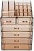Sorbus Acrylic Makeup Organizer Set, 6-Drawer Vanity & Countertop Cosmetic Storage with Small & Wide Compartments, Bronze Glow Makeup Storage for Brushes, Jewelry – Holiday Gift for Women & Teens