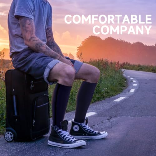 Image of bropite Zipper Compression Socks Women & Men - 2Pairs Calf Knee High 15-20mmHg Open Toe Compression Stocking suit for Walking