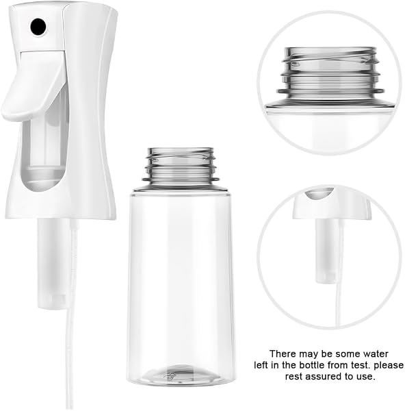 Bottigliette Spray, 200ML Bottigliette Spray Flacone Spray Continuo Fine, Bottigliette Spray Riutilizzabile, Adatto per la Cura dei Capelli, Pelle, Piante, Degli Animali Domestici(C-Bianco) - 5