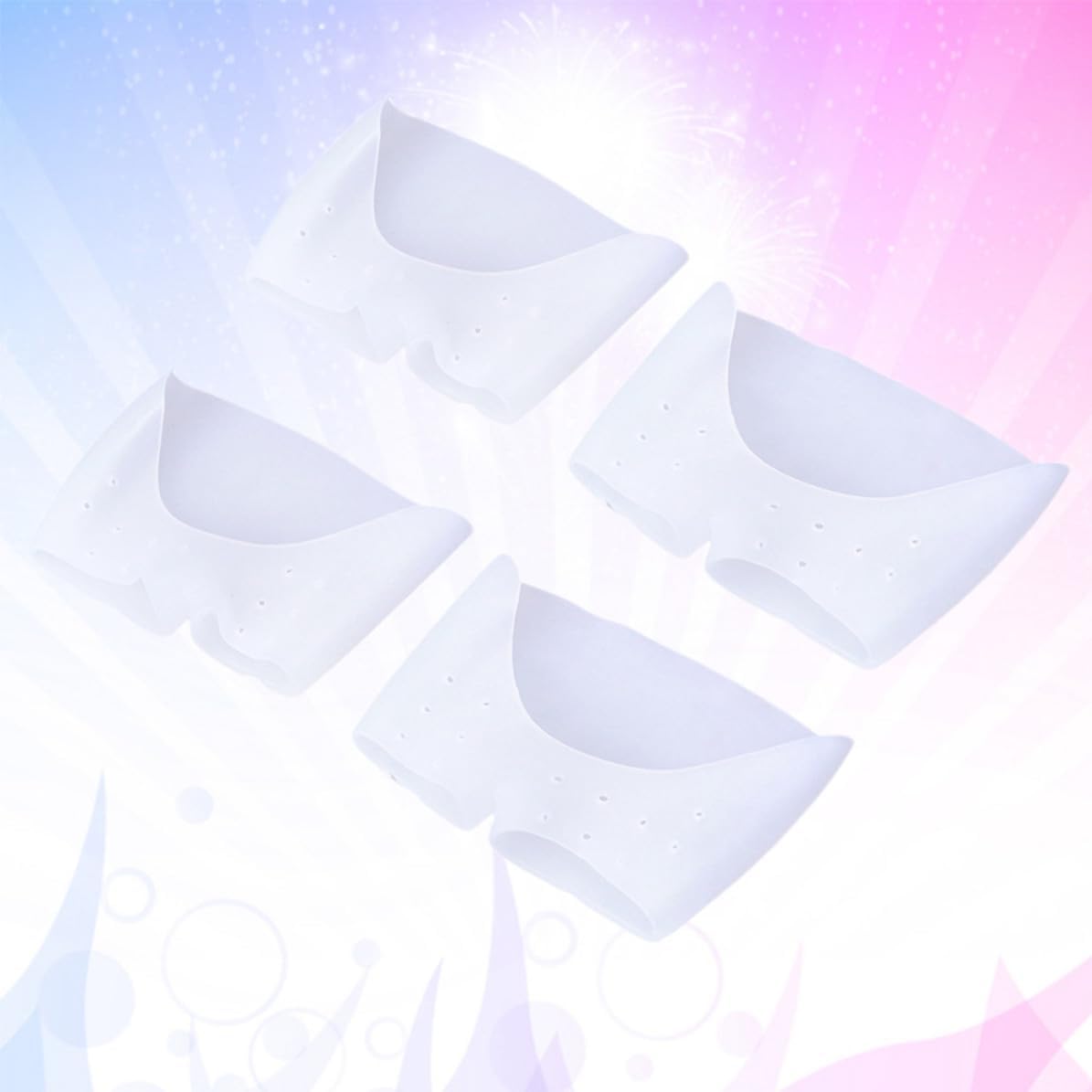 2 Pair Sebs Toe Shoe Cover with Hole, Open Toe, White
