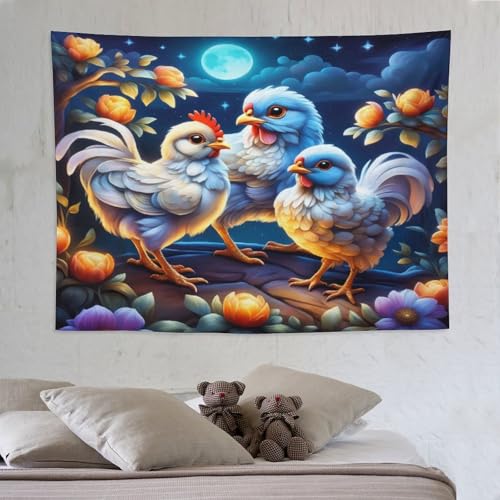 Tapisserie murale poulet mignon : la solution textile pour habiller un mur vide