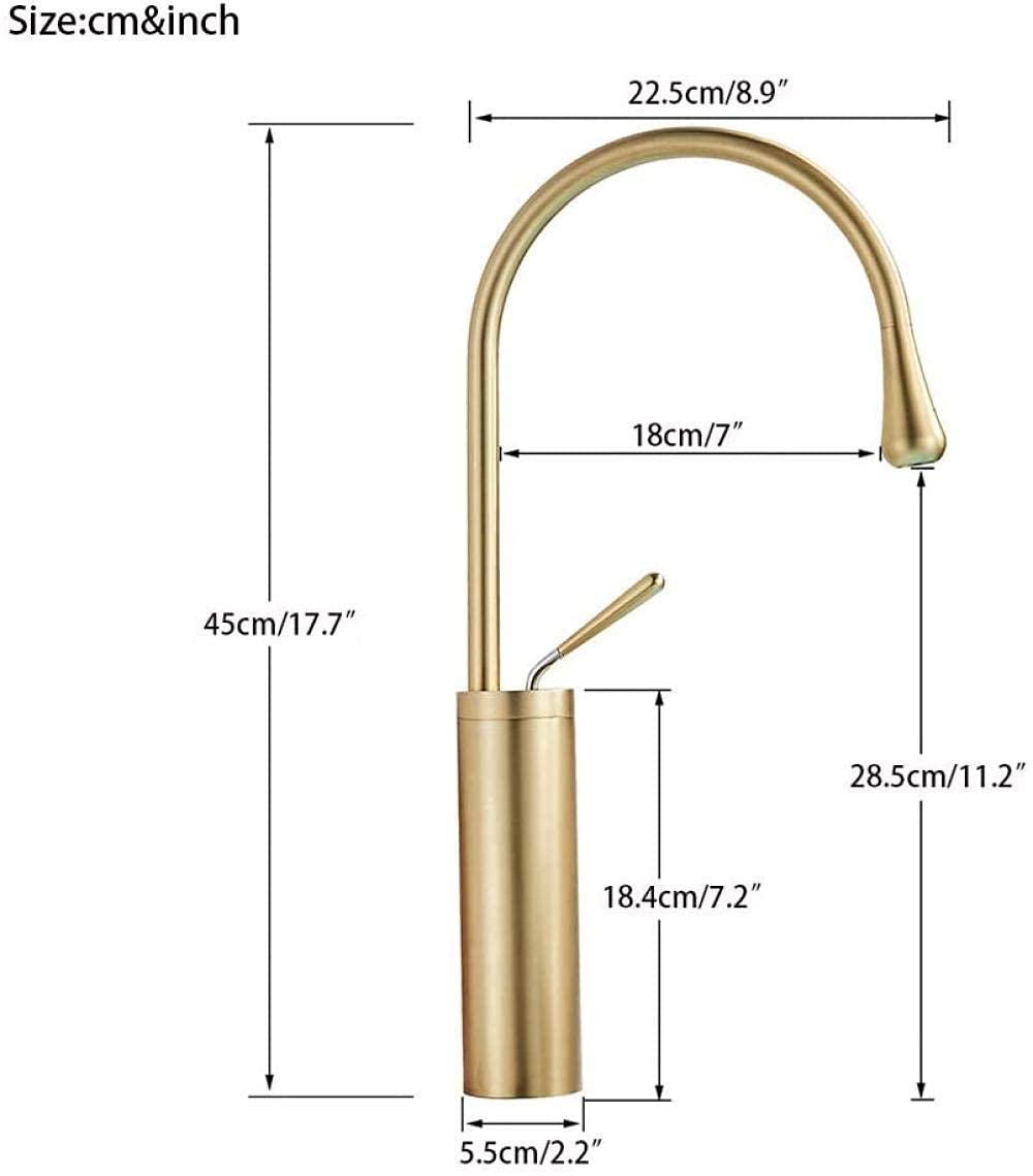 Rubinetto, maniglia singola ruota di 360 compatibile con lavelli da cucina doppi lavelli in ottone dorato, rubinetti dell'acqua calda e fredda