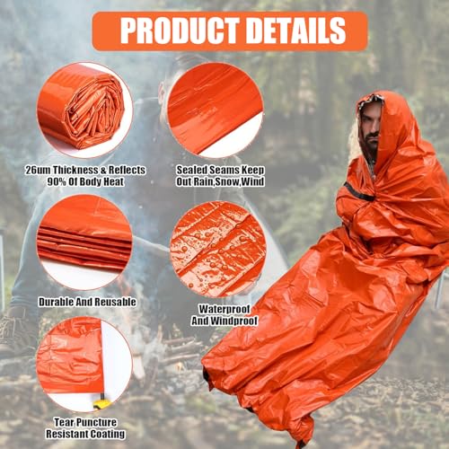 Emergency Sleeping Bag & Bivvy Sack – Compact Thermal Shelter for Camping, Hiking, Survival Kits & Emergency Preparedness - Image 4