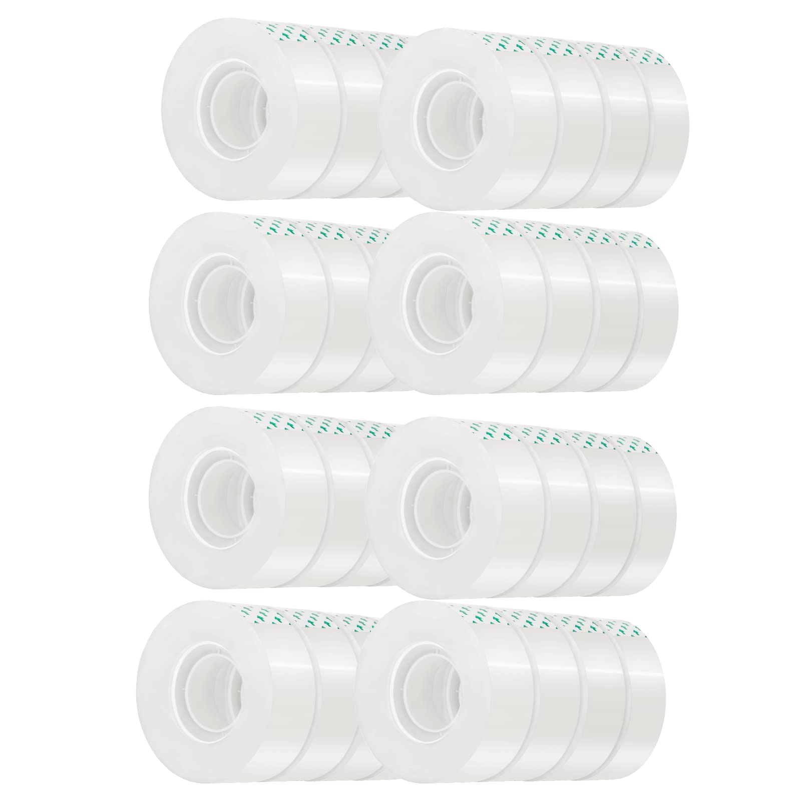 Cinta transparente, 32 rollos de cinta transparente para dispensadores, 3/4 x 1800 pulgadas, cinta adhesiva transparente, cinta transparente brillante, cinta adhesiva de regalo, adecuado para