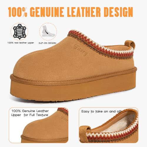 Image of FITORY Women's Suede Slipper Platform Short Mini Boots for Winter