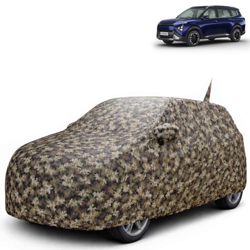 Image of KINGSWAY JungleTech 100% Waterproof Car Cover Only with Kia Carens Clavis (Year 2025 Onwards - All Model) | Mirror and Antenna Pockets | Scratchproof | All Weather Car Body Cover