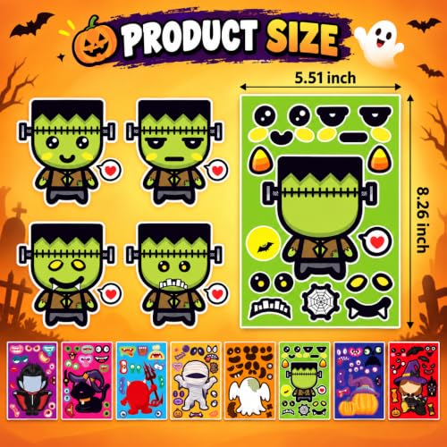 Max Fun 48 Sheets Halloween Stickers for Kids Bulk Cute Holiday Stickers Funny DIY Crafts Activities Party Favors Game Gifts for Boys Girls - image 2