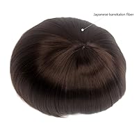 Vista 8 de H&Bwig Extensiones de cabello corto para hombre, extensiones de cabello marrón con pinzas para cubrir el cabello de pérdida blanca