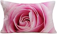 Vista 1 de Xihomeli Fundas de almohada de flores rosas, hermosas almohadas lumbares, fundas de almohada decorativas de algodón y lino, funda de cojín