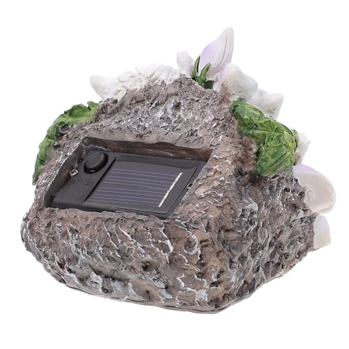 DOITOOL Farola Solar Diseño Floral Piedra Lámpara De Para Jardín Adorno Decorativo Exterior Fácil De Usar
