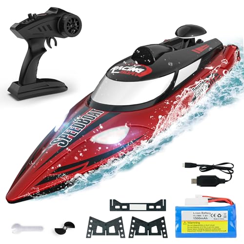 BEZGAR Large RC Boat, 18 inch Big Remote Control Boat for Adults, 35KMH Fast Speed RC Boat for Lake...