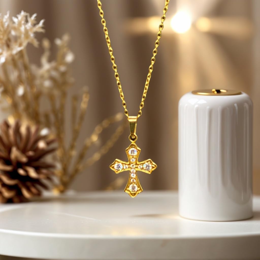Gold Pendant Necklaces for Women – Evil Eye, Hamsa Hand & Cross Charms – 18K Gold Plated Jewelry, Spiritual Protection, Minimalist Gifts for Her - Image 5