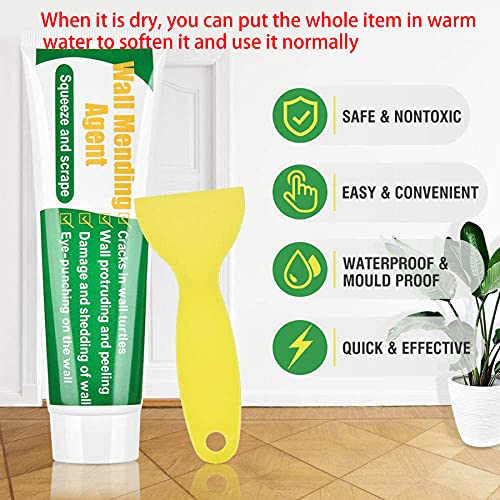 Dry Wall Patch Kits Small Hole Repair, Wall Patch Repair Kit With Scraper, Wall Putty For Filling Holes Spackle Wall Repair Kit, Quick And Easy To Fill Holes Cracks Graffiti (1Pcs) #TOP1