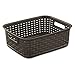 Sterilite Short Plastic Weave Storage Basket, Bin Organization for Countertops, Classroom, Tabletops and Shelves for Crafts, Jewelry, Brown, 6-Pack