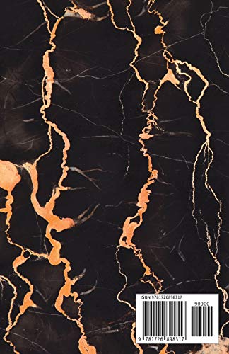 Notebook: Black Marble and Rose Gold 5.5 X 8.5 - A5 Size: 1