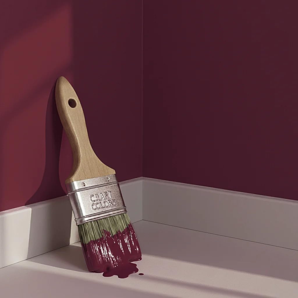 Craft Colors® 5L hochwertige Wandfarbe edelmatt, Kreidefarbe made in Germany, DESIGN Collection No. 492 Weinrot