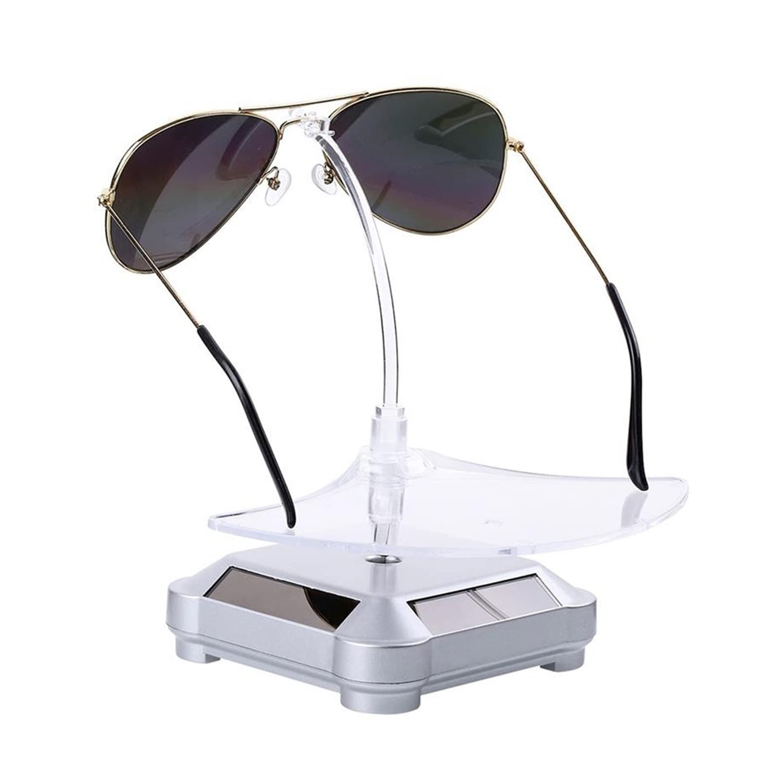 Espositore per Occhiali Occhiali Display Stand Set Creativo Rotary Sunglasses Occhiali da Sole Organizzatore Glasses Stand Window Display Occhiali da Sole Supporto Occhiali(Silver)