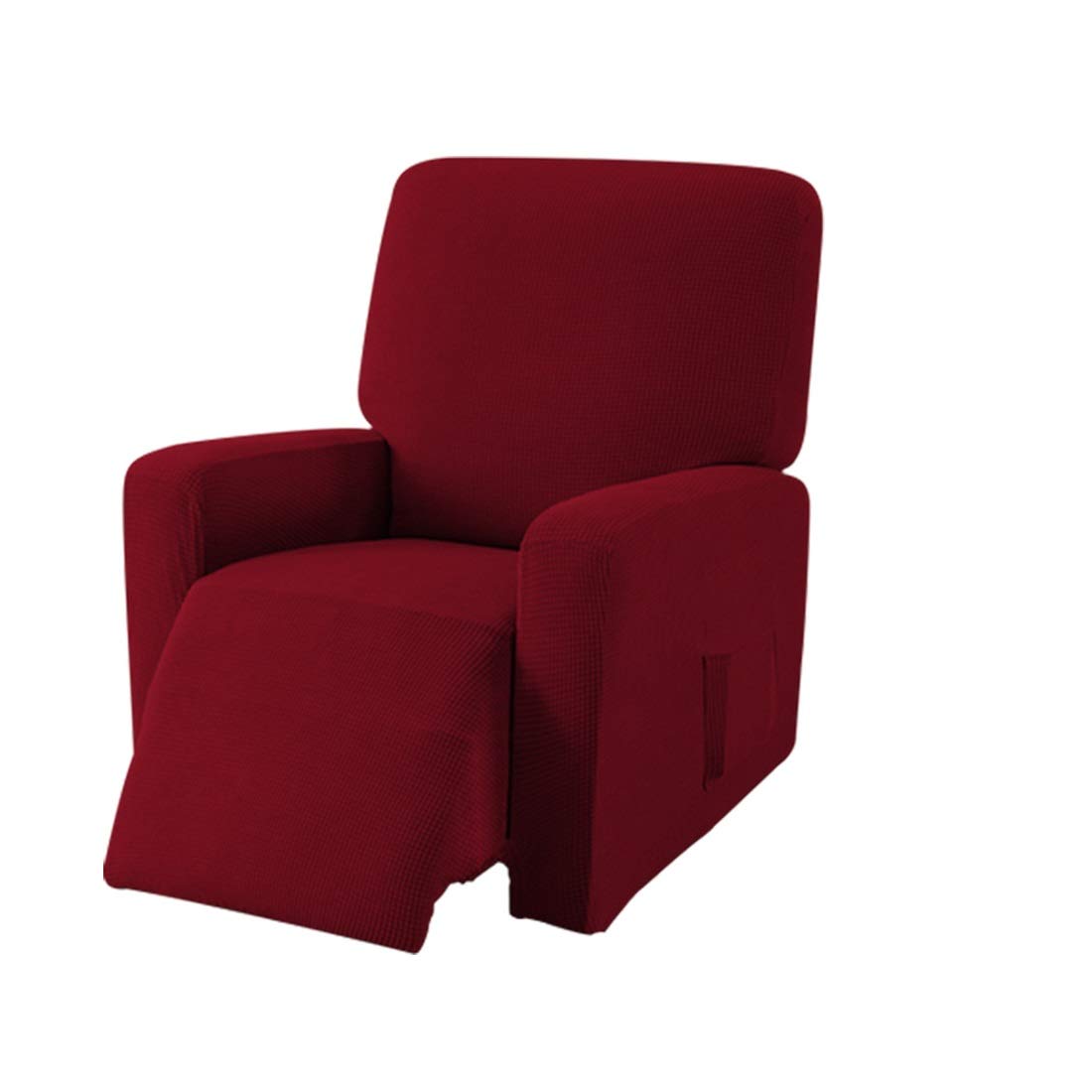 EBETA Jacquard Funda de sillón, Capuchas elásticas para sillón, Elástico Funda para sillón reclinable (Vino Tinto)