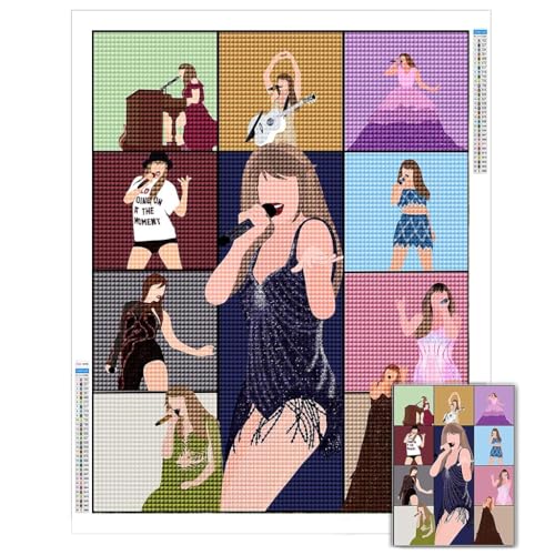 Image of HASTHIP DIY Diamond Painting Kit, Fashion Outline Diamond Painting Kit Diamond Painting Wall Decor DIY Diamond Painting Kit Art DIY Diamond Painting Wall Decor Gift, 11.8x15.7 Inches