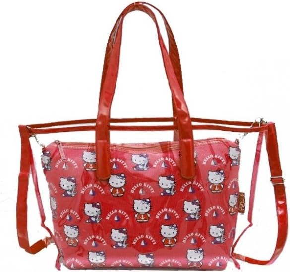 Girls Kids Beach Bag Hello Kitty transparent Red 0380