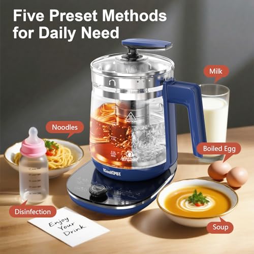 Hervidor Eléctrico de Vidrio Borosilicato 1.5L Azul miniatura 5
