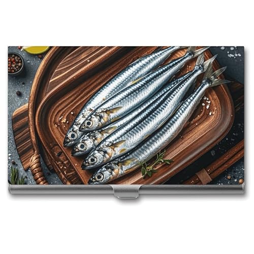 Slim Metal Business Card Holder - Sardines Aluminum Alloy Card Case with Buckle Closure, Holds 20 Cards & Cash, Professional Credit Card Size ID Holder for Men Women Gift