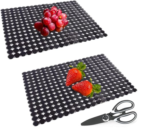 Kitchen Sink Mat, 2 Pack Sink Protectors for Kitchen Sink with Scissors