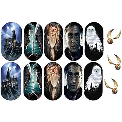 Raven Claw Witchcraft Wizard Nail Decals Fantasy Nail Art kit Chamber of Secret Magic Nail Decoration kit Nail Wraps Nail Art Stickers Goblet Cartoon Nail Art kit (4) Cover