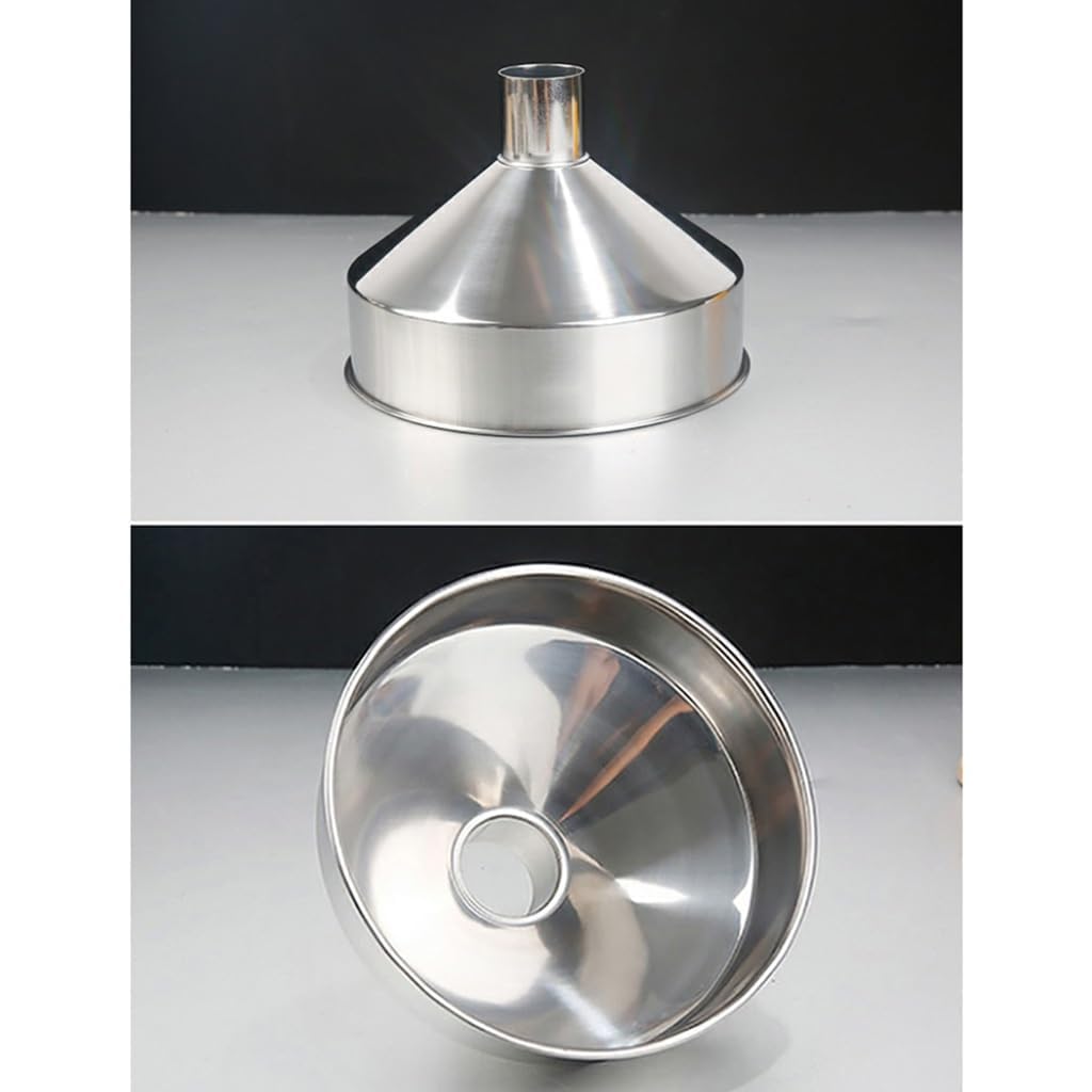 ENDECHO DE Acero INOXINO ENDELO Grande BURGO DE CALIBRO Grande para COTICIÓN Use el Embudo de Grado de Alimentos para transferir líquidos y ingrentes Secos, diámetro de 25 cm, Plata, 25/6 cm