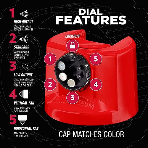 Image of Rust-Oleum Stops Rust Custom 5-in-1 Spray Paint, Gloss Cherry | Rust Preventive Enamel, Multi Surface (Metal, Wood and More), Adjustable Dial for Better Control, Fast Dry, Comfort Tip