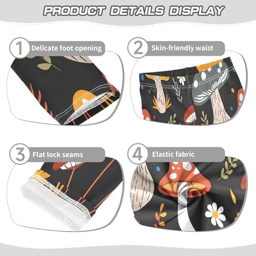 Bolaz Toddler Girls Leggings Printed Yoga Pants Leggings Mushroom and Flower for Kids3
