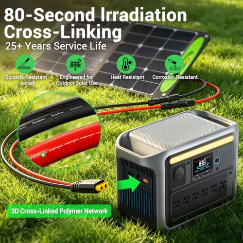 Image of Bateria Power 2 FT Solar to XT60 Extension Cable Solar Panel XT60 Adapter
