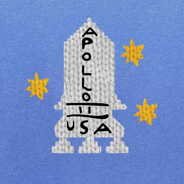 Pop Threads Apollo 11 Retro Knit Sweater Style Halloween Baby Toddler Kids Girl Boy T-Shirt Heather Royal Blue 4T2