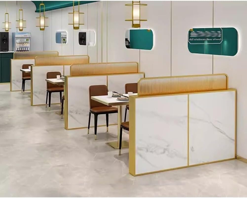 ZYCHSJXA Dividers For Dining Areas, Countertop Screen Partition Gradient Striped Glass Restaurant Decorative Partitions Partitions(Gold,150x30cm)