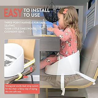 Prince Lionheart Booster Seduta Squish | 18m+ / 5yrs (27kg) | Leggera | Imbracatura A 3 Punti | Base Rigida | Seduta Elastica | Antiscivolo | Fissata Alla Sedia E Bambino, color Grigio